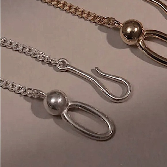 Sterling Silver Minimalist Bracelet, Irregular, Geometric, Dainty, Trendy - Picture 4 of 5